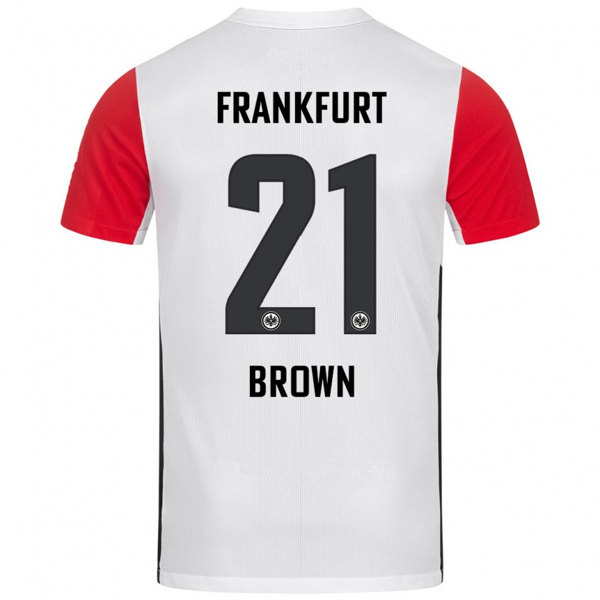 Kandiny Gyermek Nathaniel Brown #21 Fehér Piros Hazai Jersey 2024/25 Mez Póló Ing