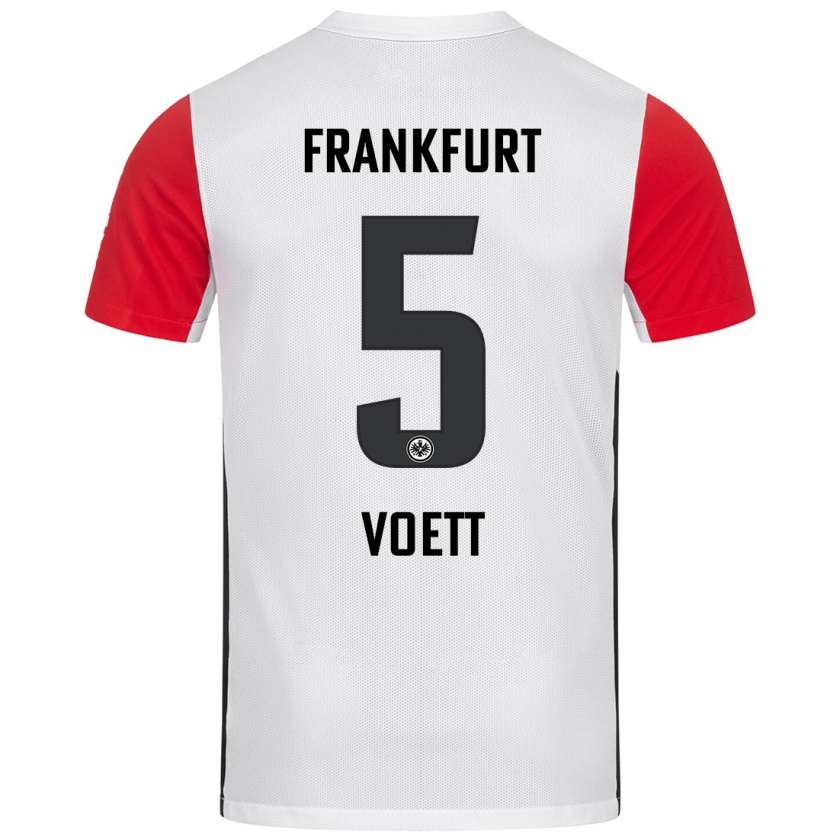 Kandiny Gyermek Johannes Vött #5 Fehér Piros Hazai Jersey 2024/25 Mez Póló Ing