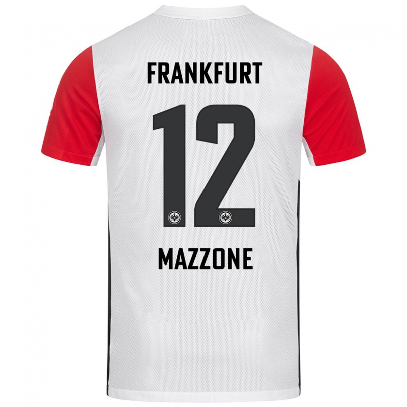 Kandiny Gyermek Matteo Mazzone #12 Fehér Piros Hazai Jersey 2024/25 Mez Póló Ing