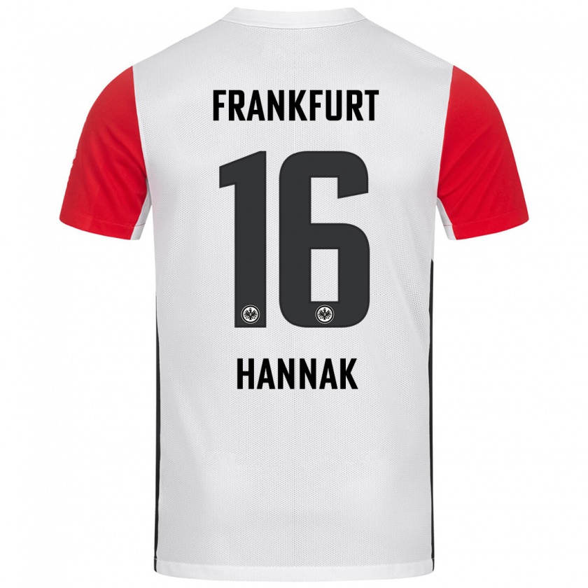 Kandiny Gyermek Tim Hannak #16 Fehér Piros Hazai Jersey 2024/25 Mez Póló Ing