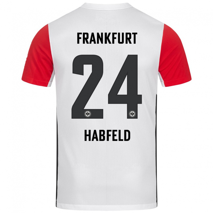 Kandiny Gyermek Josef Haßfeld #24 Fehér Piros Hazai Jersey 2024/25 Mez Póló Ing