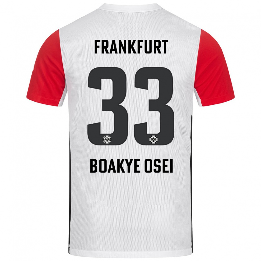 Kandiny Gyermek Derek Boakye-Osei #33 Fehér Piros Hazai Jersey 2024/25 Mez Póló Ing