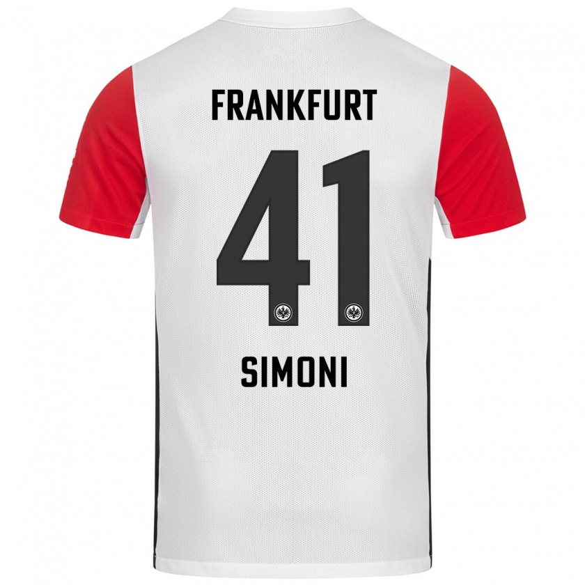 Kandiny Gyermek Simon Simoni #41 Fehér Piros Hazai Jersey 2024/25 Mez Póló Ing