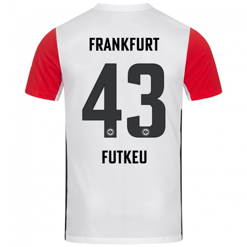 Kandiny Gyermek Noel Futkeu #43 Fehér Piros Hazai Jersey 2024/25 Mez Póló Ing