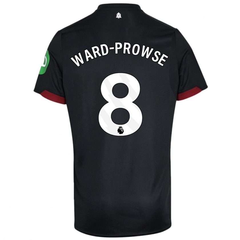 Kandiny Gyermek James Ward-Prowse #8 Fekete Fehér Idegenbeli Jersey 2024/25 Mez Póló Ing