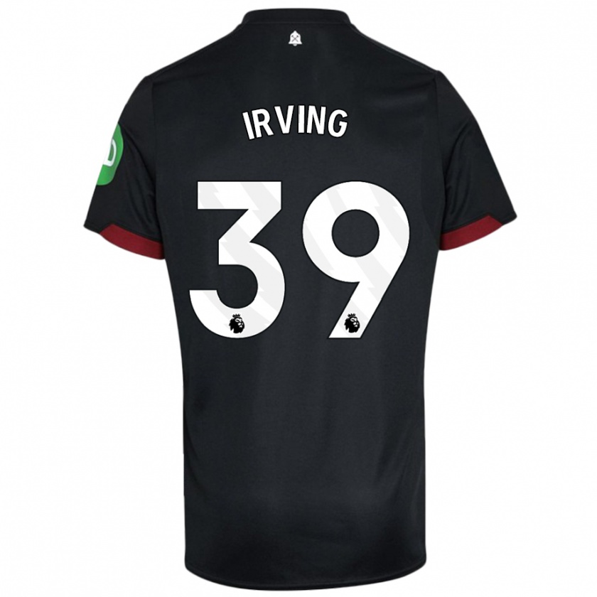 Kandiny Gyermek Andy Irving #39 Fekete Fehér Idegenbeli Jersey 2024/25 Mez Póló Ing