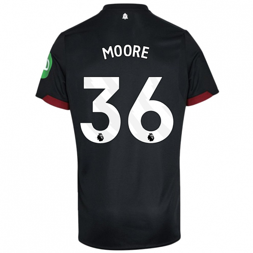 Kandiny Gyermek Sean Moore #36 Fekete Fehér Idegenbeli Jersey 2024/25 Mez Póló Ing