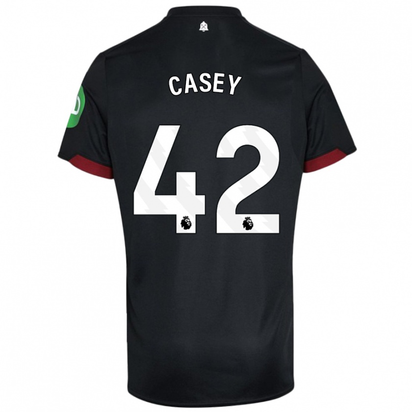 Kandiny Gyermek Kaelan Casey #42 Fekete Fehér Idegenbeli Jersey 2024/25 Mez Póló Ing