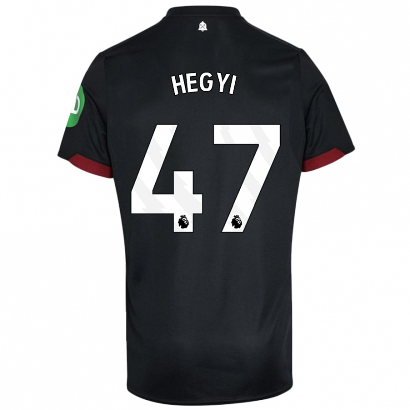 Kandiny Gyermek Krisztian Hegyi #47 Fekete Fehér Idegenbeli Jersey 2024/25 Mez Póló Ing