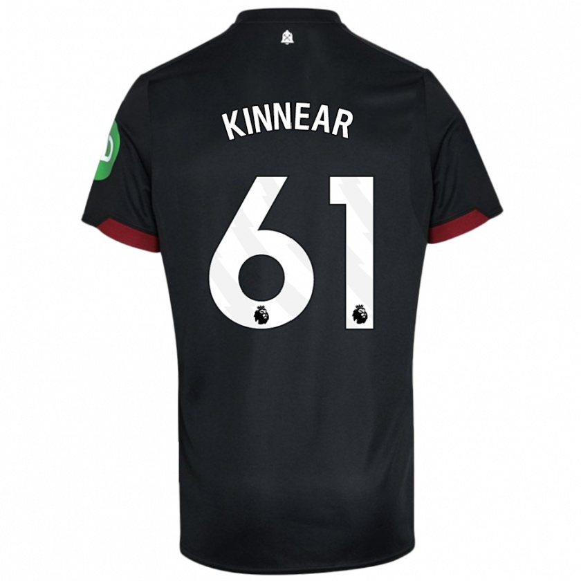 Kandiny Gyermek Brian Kinnear #61 Fekete Fehér Idegenbeli Jersey 2024/25 Mez Póló Ing