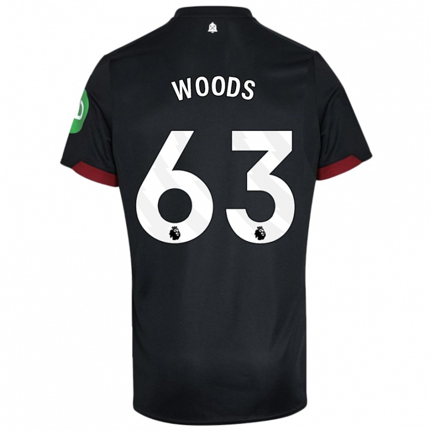 Kandiny Gyermek Archie Woods #63 Fekete Fehér Idegenbeli Jersey 2024/25 Mez Póló Ing