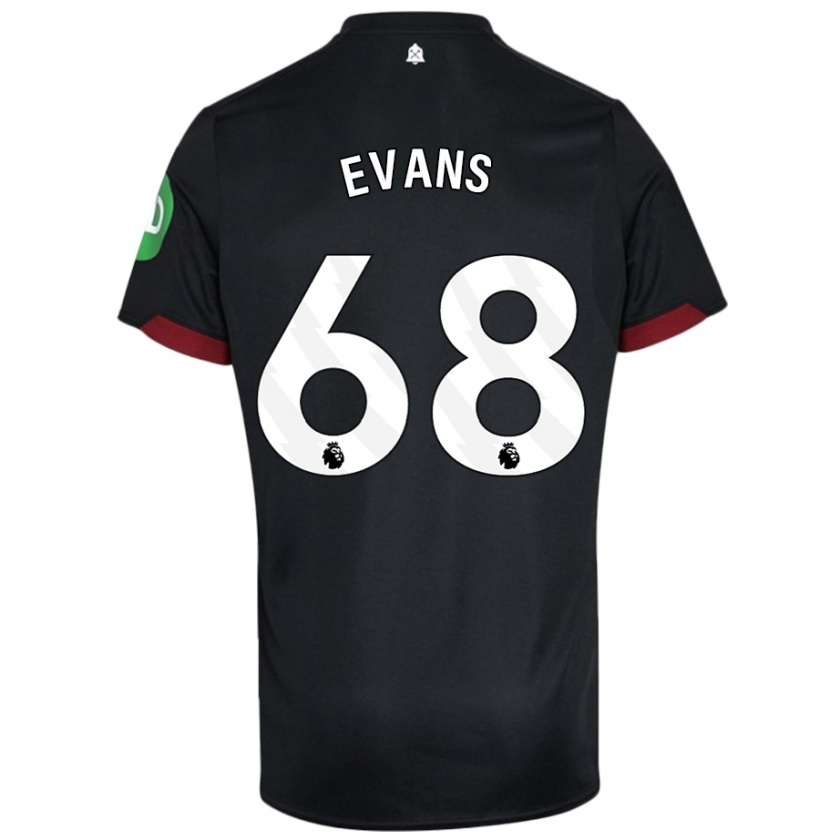 Kandiny Gyermek Isaac Evans #68 Fekete Fehér Idegenbeli Jersey 2024/25 Mez Póló Ing