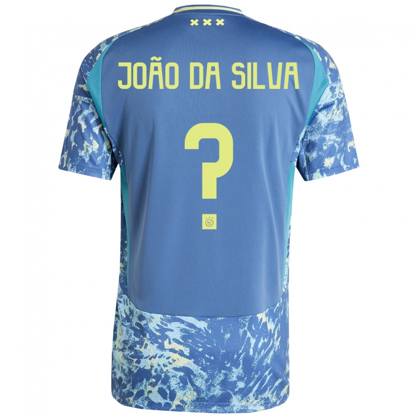 Kandiny Gyermek Miguel João Da Silva #0 Szürke Kék Sárga Idegenbeli Jersey 2024/25 Mez Póló Ing