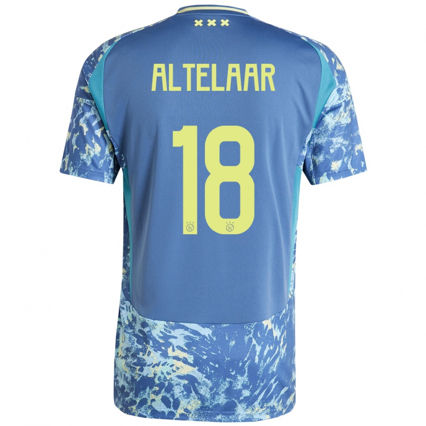 Kandiny Gyermek Jamie Altelaar #18 Szürke Kék Sárga Idegenbeli Jersey 2024/25 Mez Póló Ing