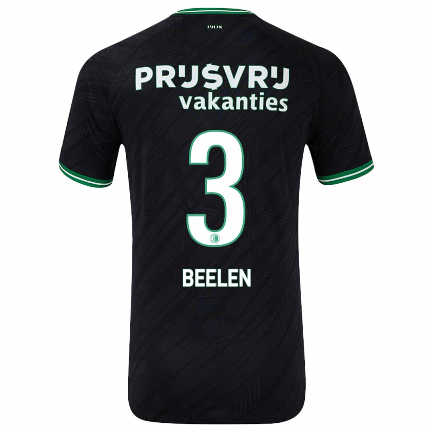 Kandiny Gyermek Thomas Beelen #3 Fekete Zöld Idegenbeli Jersey 2024/25 Mez Póló Ing