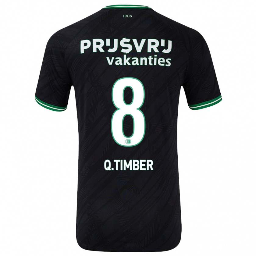 Kandiny Gyermek Quinten Timber #8 Fekete Zöld Idegenbeli Jersey 2024/25 Mez Póló Ing