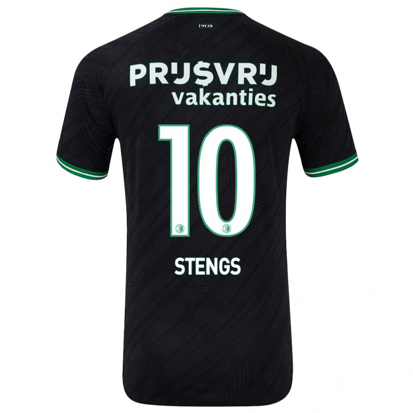 Kandiny Gyermek Calvin Stengs #10 Fekete Zöld Idegenbeli Jersey 2024/25 Mez Póló Ing