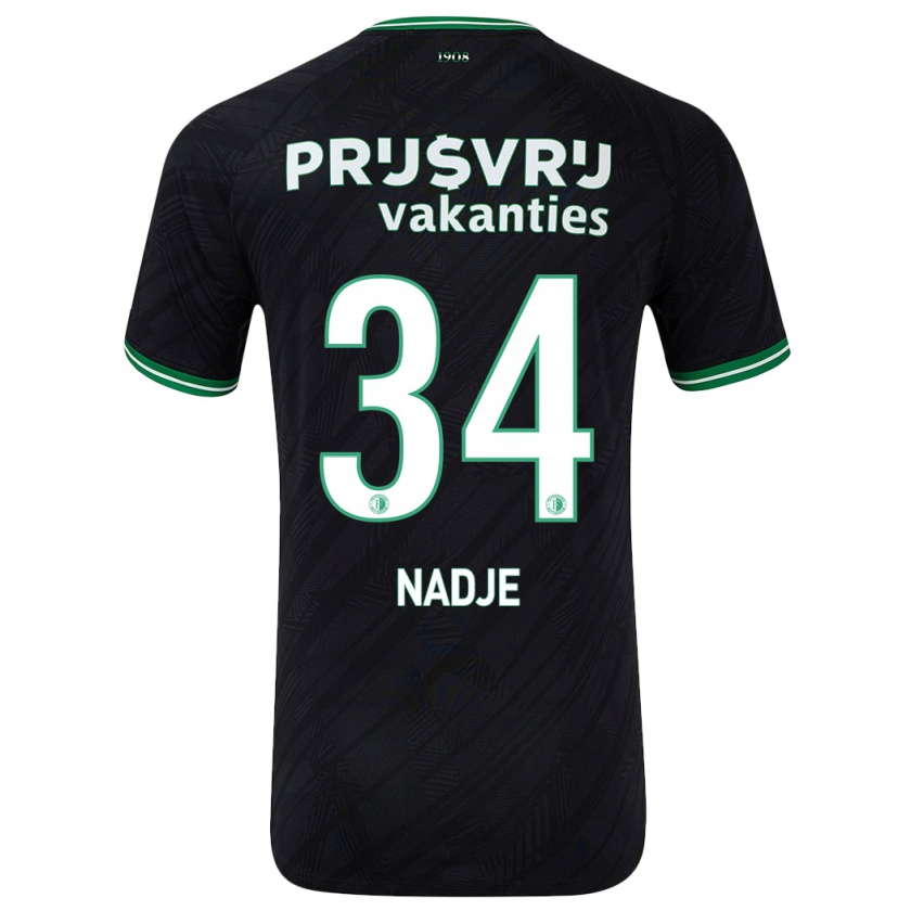 Kandiny Gyermek Chris-Kévin Nadje #34 Fekete Zöld Idegenbeli Jersey 2024/25 Mez Póló Ing