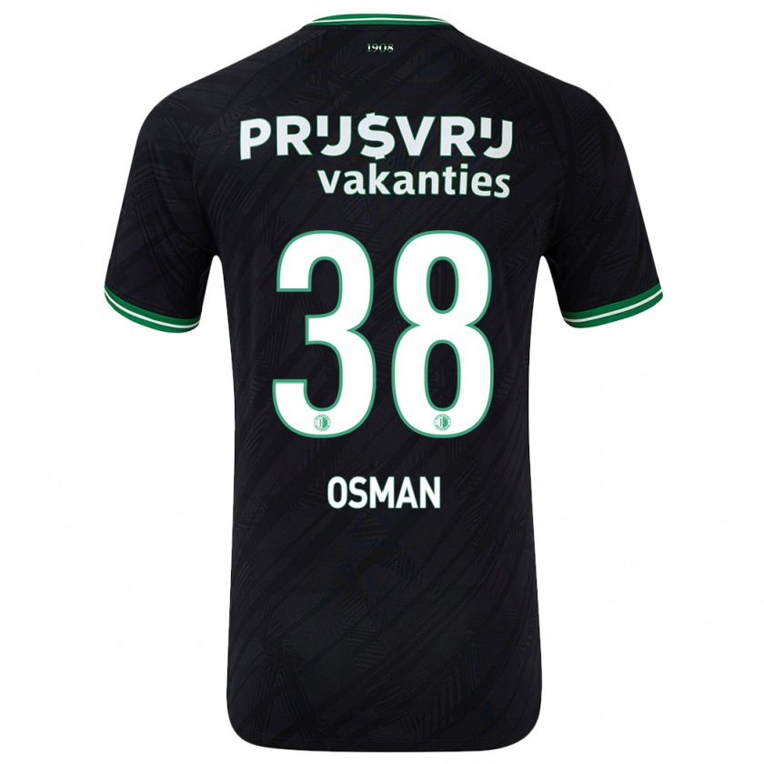 Kandiny Gyermek Ibrahim Osman #38 Fekete Zöld Idegenbeli Jersey 2024/25 Mez Póló Ing