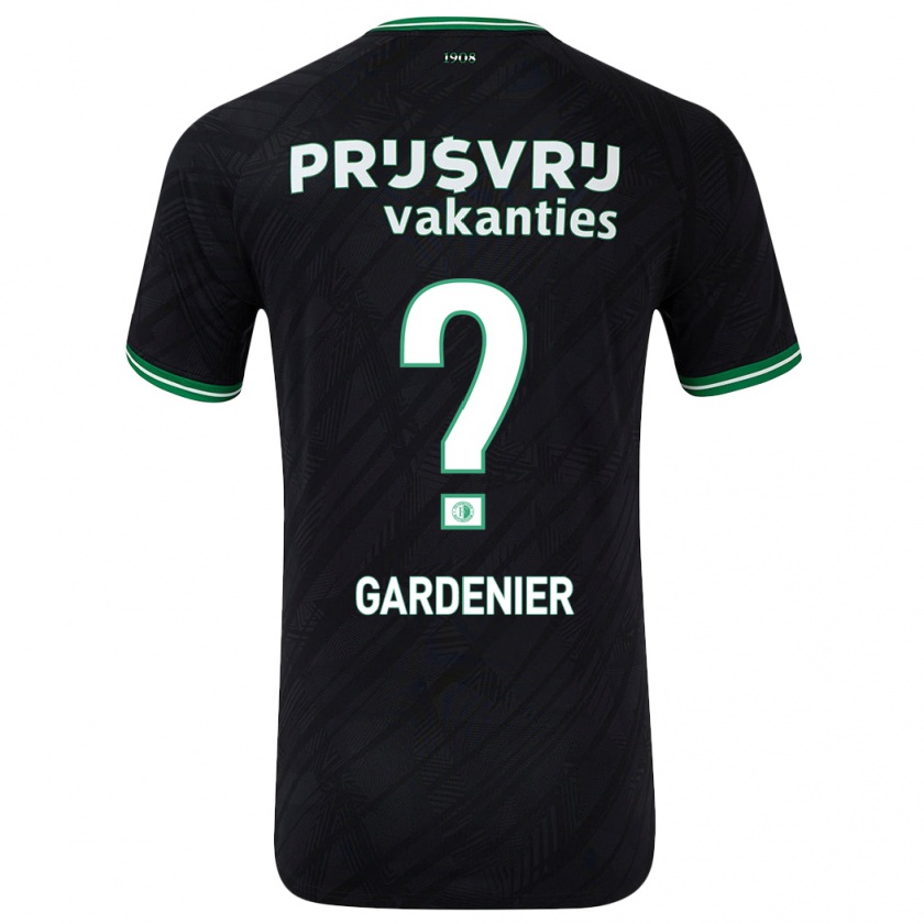 Kandiny Gyermek Lucas Gardenier #0 Fekete Zöld Idegenbeli Jersey 2024/25 Mez Póló Ing