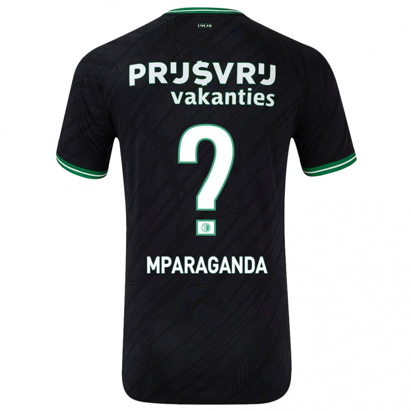 Kandiny Gyermek Matthew Mparaganda #0 Fekete Zöld Idegenbeli Jersey 2024/25 Mez Póló Ing