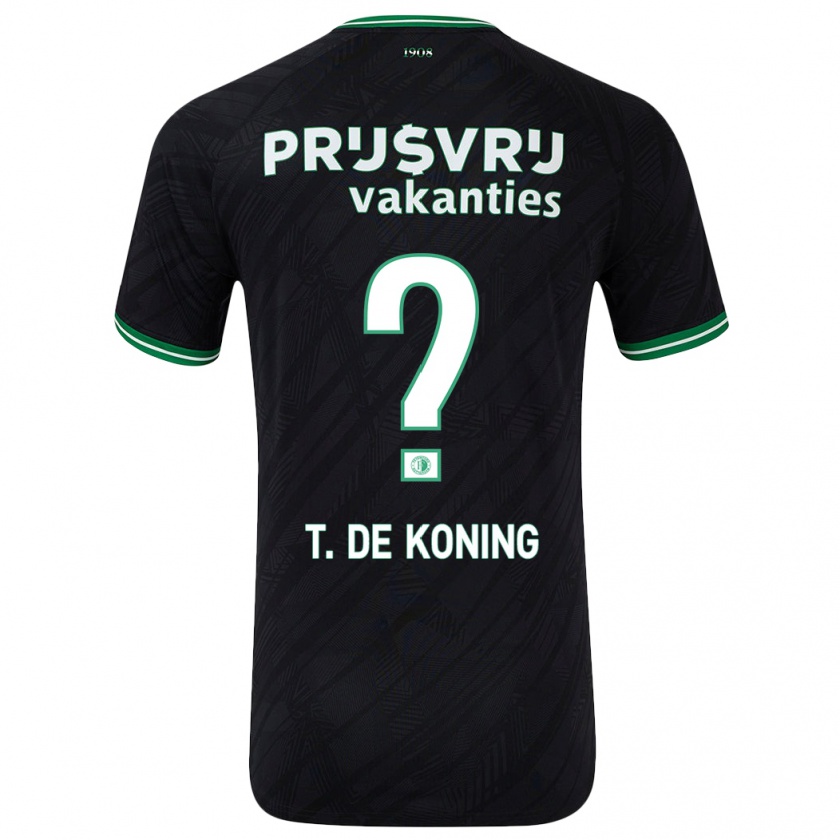 Kandiny Gyermek Tim De Koning #0 Fekete Zöld Idegenbeli Jersey 2024/25 Mez Póló Ing