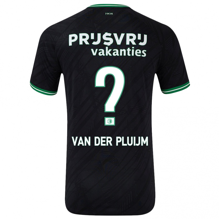 Kandiny Gyermek Marvin Van Der Pluijm #0 Fekete Zöld Idegenbeli Jersey 2024/25 Mez Póló Ing