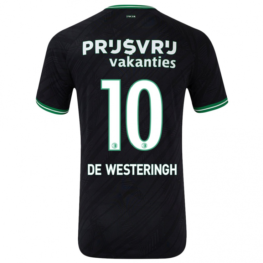 Kandiny Gyermek Kirsten Van De Westeringh #10 Fekete Zöld Idegenbeli Jersey 2024/25 Mez Póló Ing