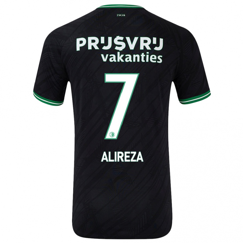 Kandiny Gyermek Alireza Jahanbakhsh #7 Fekete Zöld Idegenbeli Jersey 2024/25 Mez Póló Ing