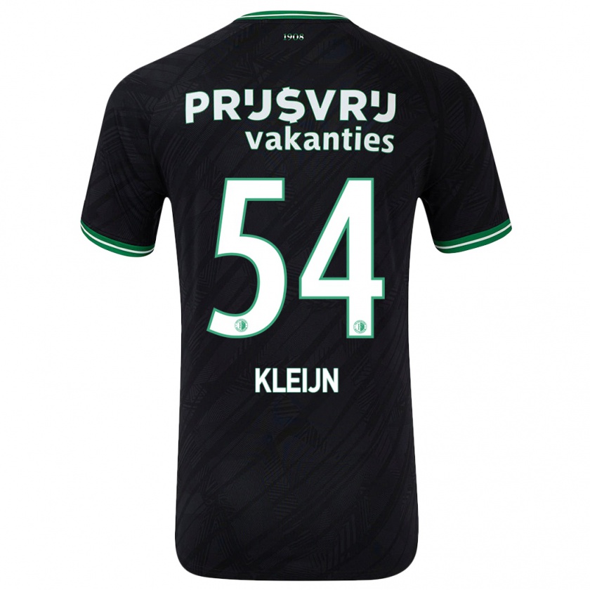 Kandiny Gyermek Mike Kleijn #54 Fekete Zöld Idegenbeli Jersey 2024/25 Mez Póló Ing