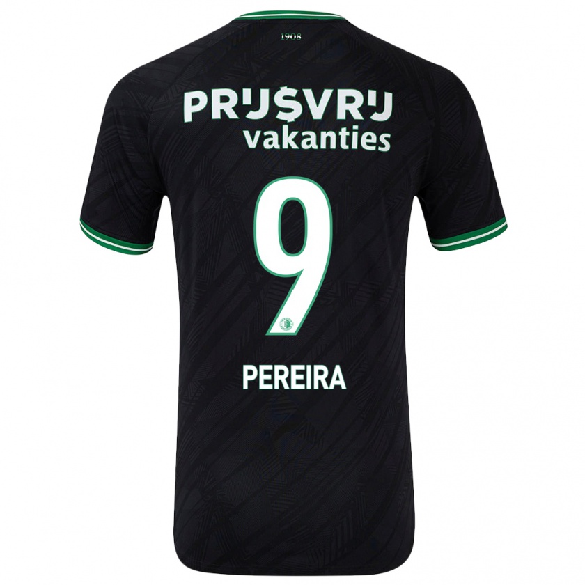 Kandiny Gyermek Danilo Pereira #9 Fekete Zöld Idegenbeli Jersey 2024/25 Mez Póló Ing