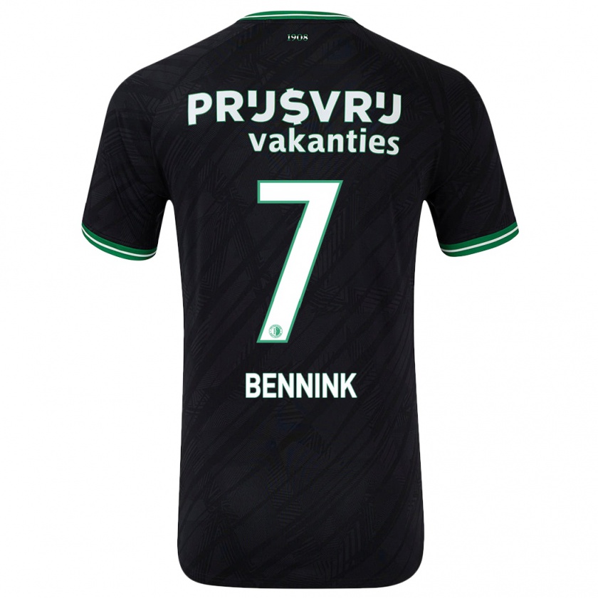 Kandiny Gyermek Maxime Bennink #7 Fekete Zöld Idegenbeli Jersey 2024/25 Mez Póló Ing