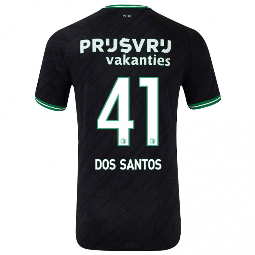 Kandiny Gyermek Giuliany Ben-David Dos Santos #41 Fekete Zöld Idegenbeli Jersey 2024/25 Mez Póló Ing