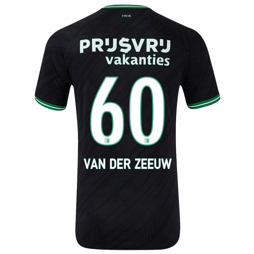 Kandiny Gyermek Twan Van Der Zeeuw #60 Fekete Zöld Idegenbeli Jersey 2024/25 Mez Póló Ing