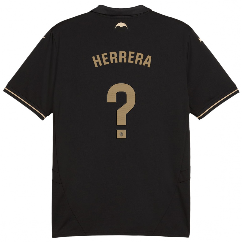 Kandiny Gyermek Iker Herrera #0 Fekete Idegenbeli Jersey 2024/25 Mez Póló Ing