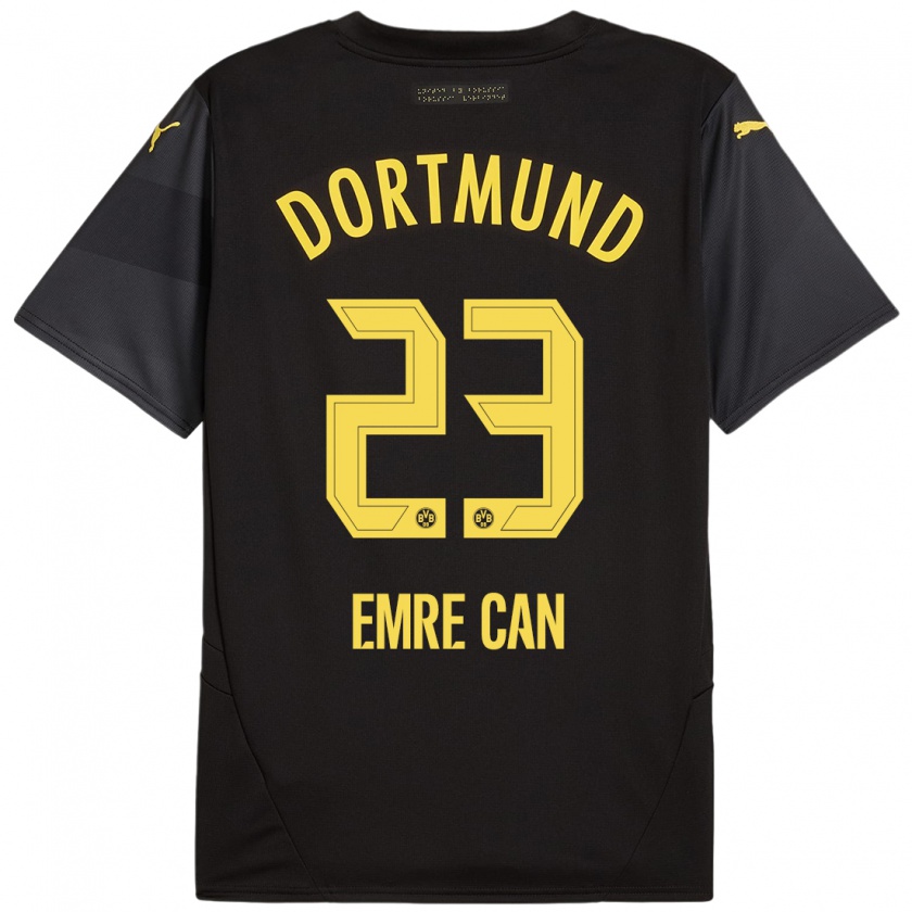 Kandiny Gyermek Emre Can #23 Fekete Sárga Idegenbeli Jersey 2024/25 Mez Póló Ing