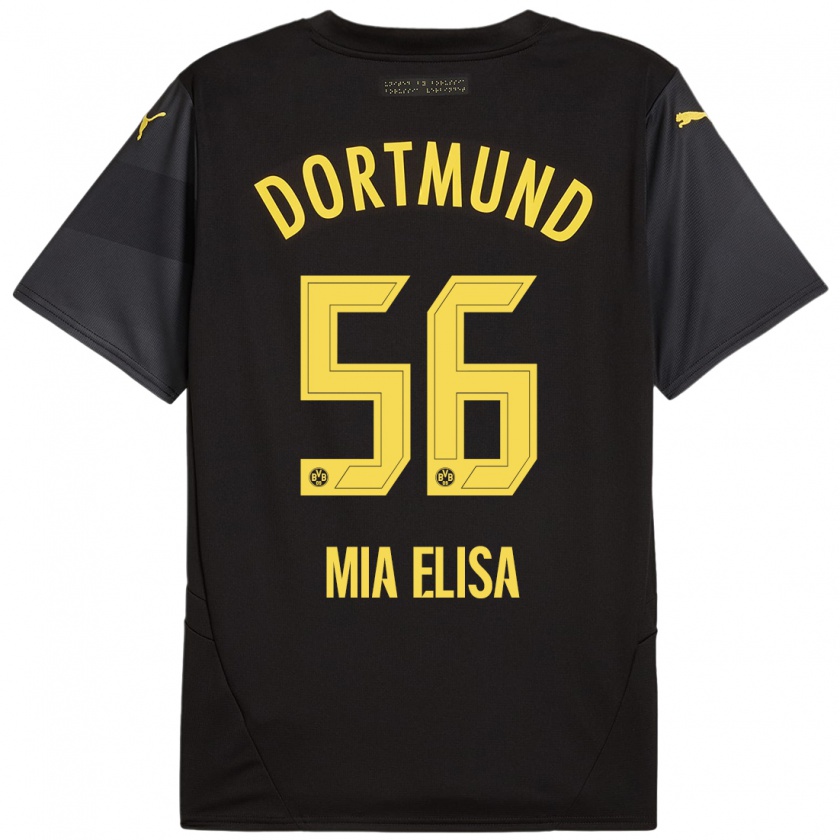 Kandiny Gyermek Bomnuter Mia Elisa #56 Fekete Sárga Idegenbeli Jersey 2024/25 Mez Póló Ing