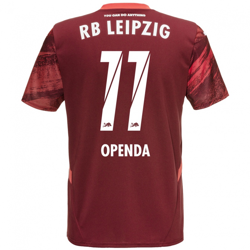 Kandiny Gyermek Loïs Openda #11 Burgundia Idegenbeli Jersey 2024/25 Mez Póló Ing