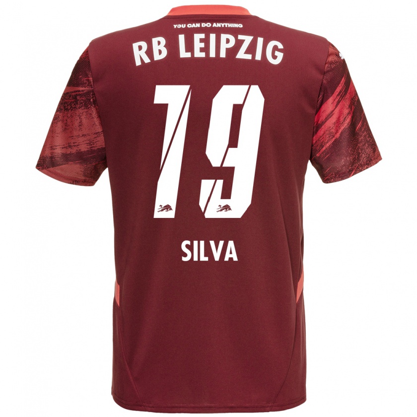 Kandiny Gyermek André Silva #19 Burgundia Idegenbeli Jersey 2024/25 Mez Póló Ing