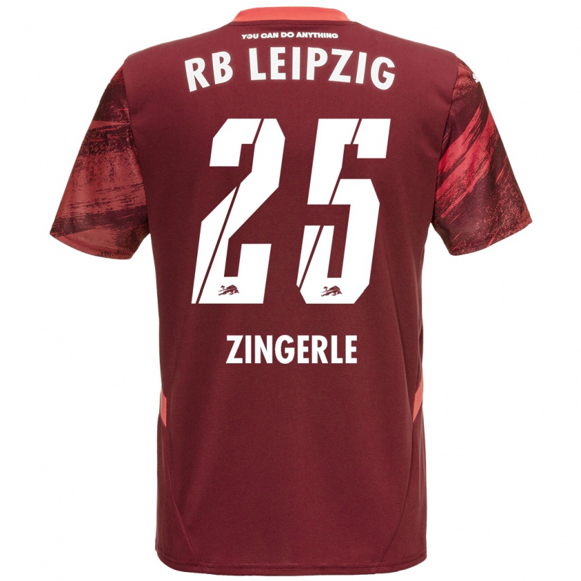 Kandiny Gyermek Leopold Zingerle #25 Burgundia Idegenbeli Jersey 2024/25 Mez Póló Ing