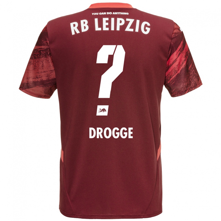 Kandiny Gyermek Lennert Drogge #0 Burgundia Idegenbeli Jersey 2024/25 Mez Póló Ing