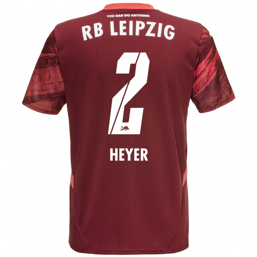 Kandiny Gyermek Friedrich Heyer #2 Burgundia Idegenbeli Jersey 2024/25 Mez Póló Ing