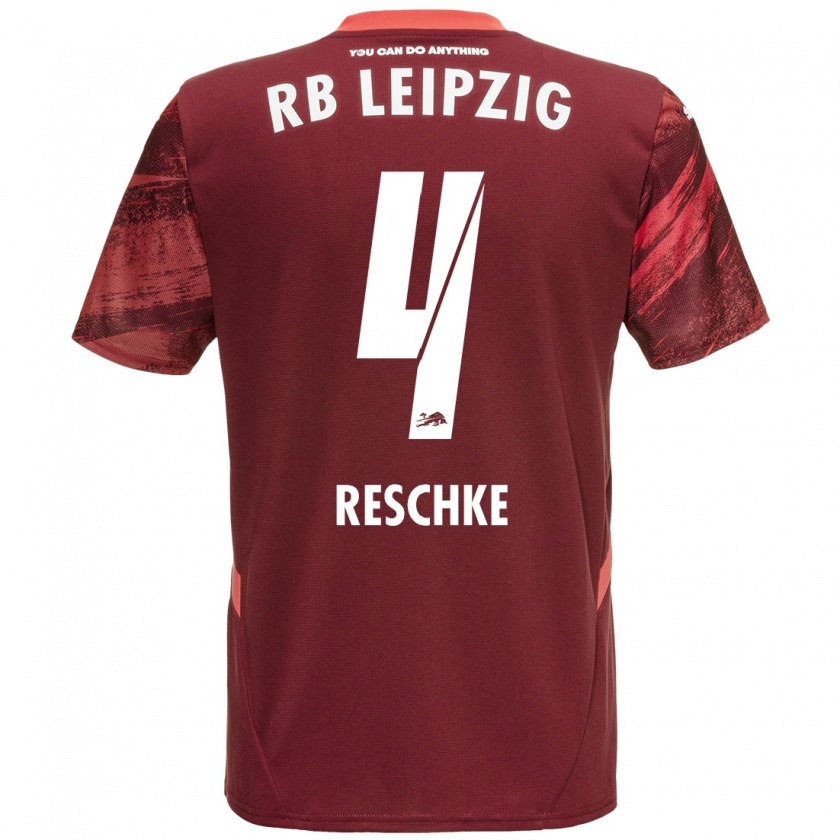 Kandiny Gyermek Gianluca Reschke #4 Burgundia Idegenbeli Jersey 2024/25 Mez Póló Ing