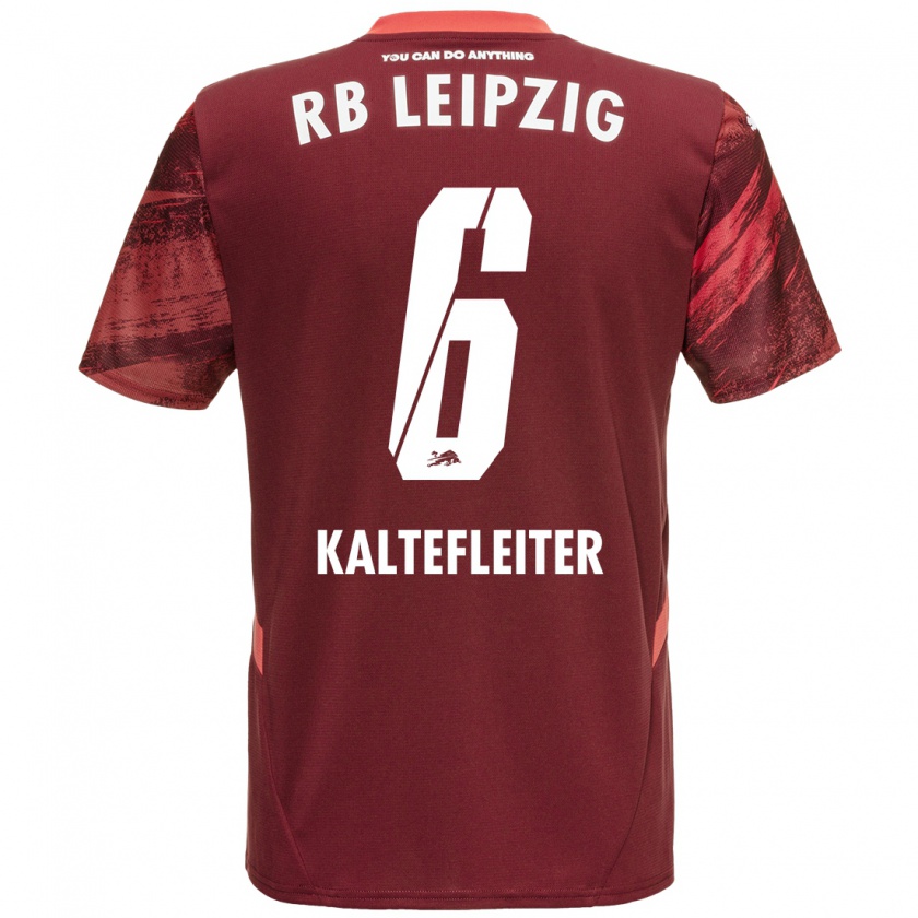 Kandiny Gyermek Benno Kaltefleiter #6 Burgundia Idegenbeli Jersey 2024/25 Mez Póló Ing