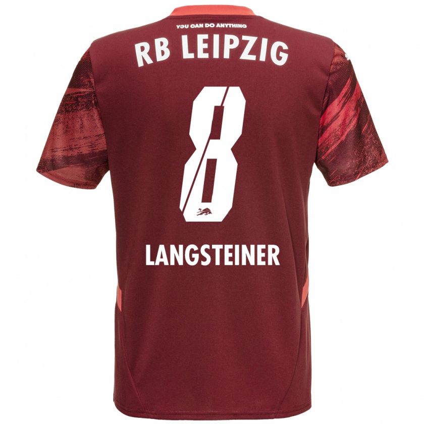 Kandiny Gyermek Toni Langsteiner #8 Burgundia Idegenbeli Jersey 2024/25 Mez Póló Ing