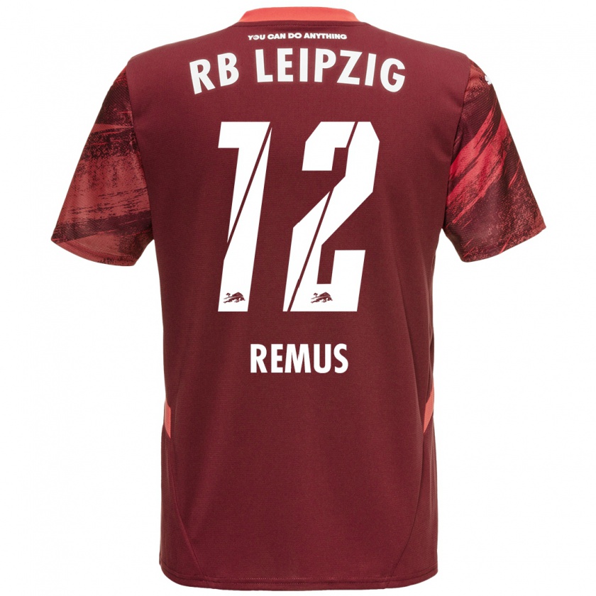 Kandiny Gyermek Niklas Remus #12 Burgundia Idegenbeli Jersey 2024/25 Mez Póló Ing