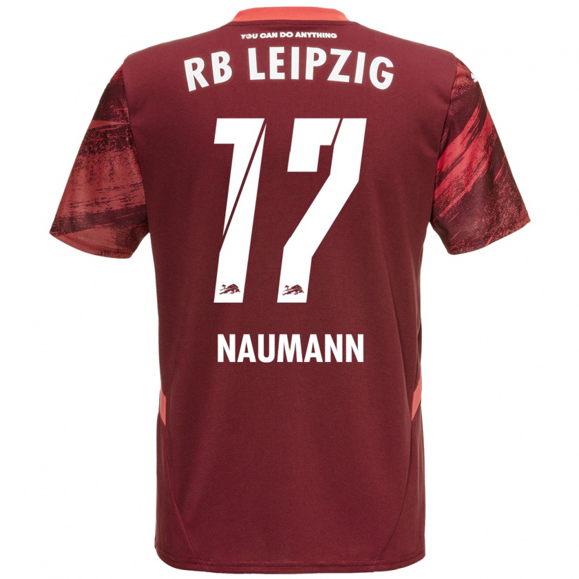 Kandiny Gyermek Carlos Naumann #17 Burgundia Idegenbeli Jersey 2024/25 Mez Póló Ing