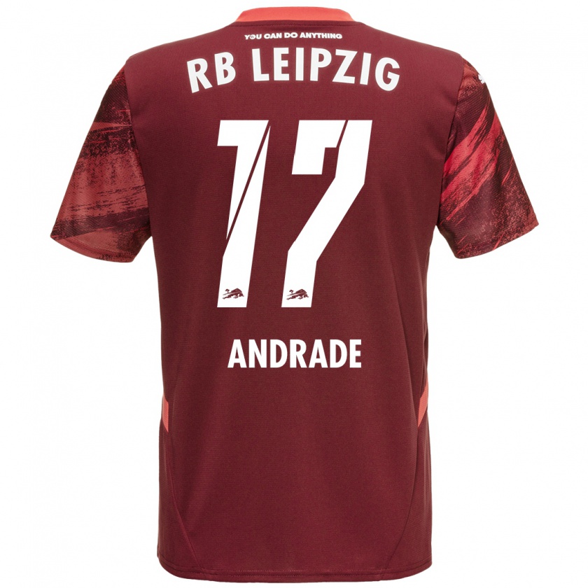 Kandiny Gyermek Lydia Andrade #17 Burgundia Idegenbeli Jersey 2024/25 Mez Póló Ing