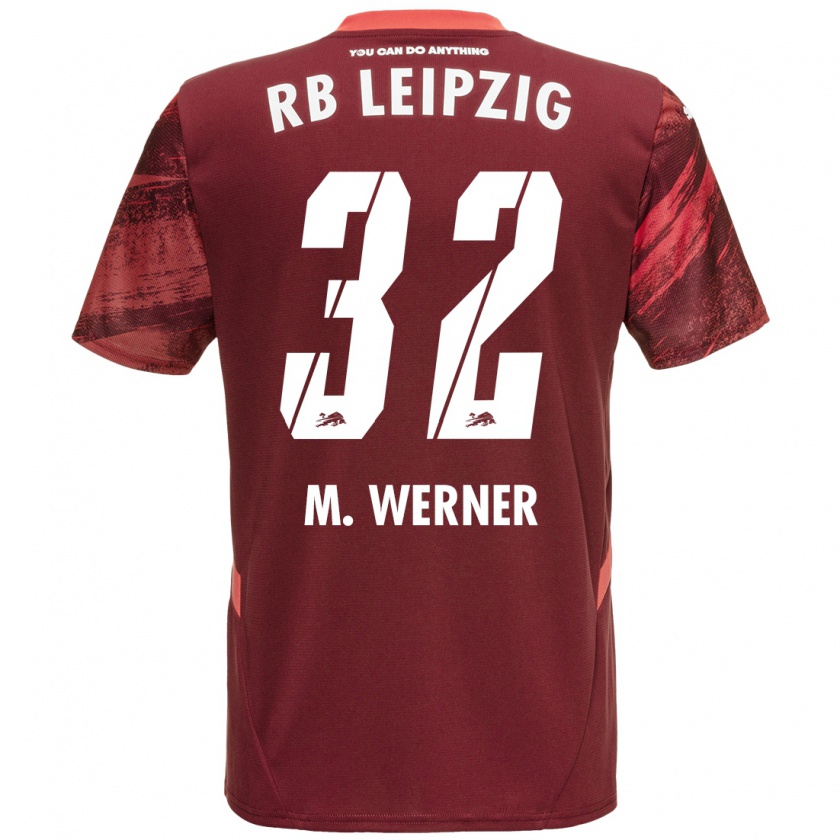 Kandiny Gyermek Mia Werner #32 Burgundia Idegenbeli Jersey 2024/25 Mez Póló Ing