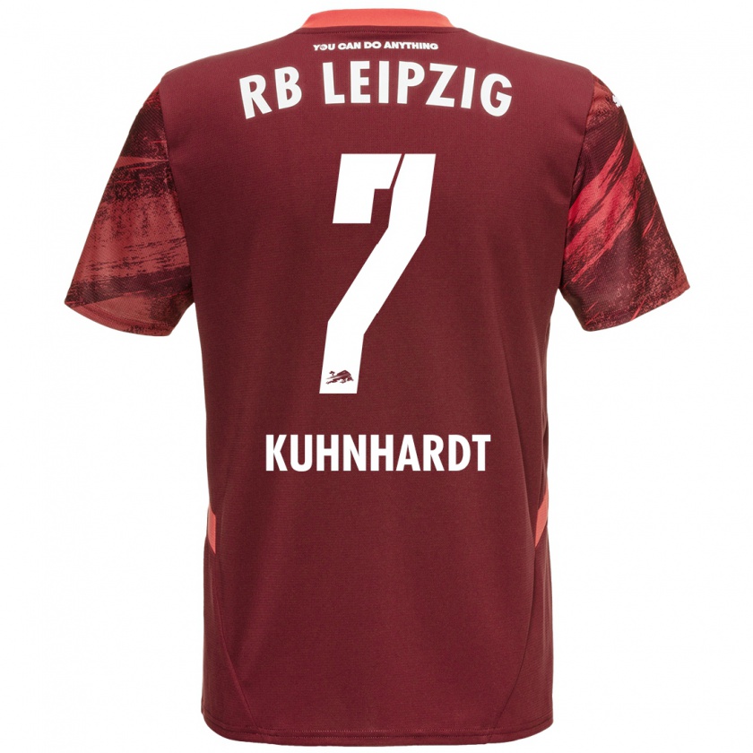 Kandiny Gyermek Paul Kühnhardt #7 Burgundia Idegenbeli Jersey 2024/25 Mez Póló Ing